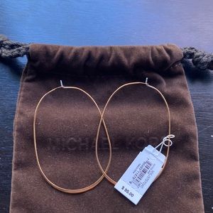 (New) Michael Kors Rose Gold Oval Hoop Earrings